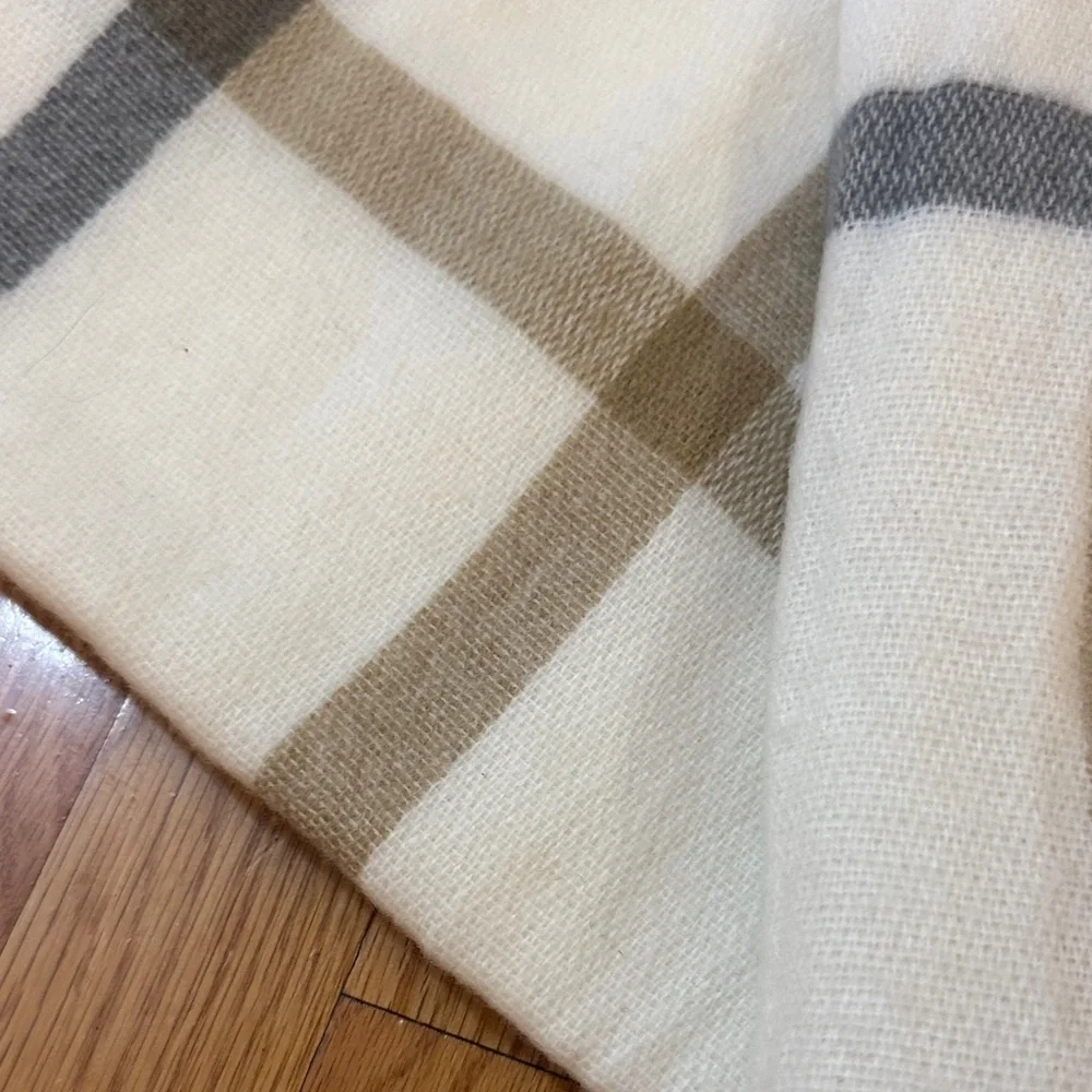 Zara Plaid Cream and Tan Scarf - Picture 4 of 4